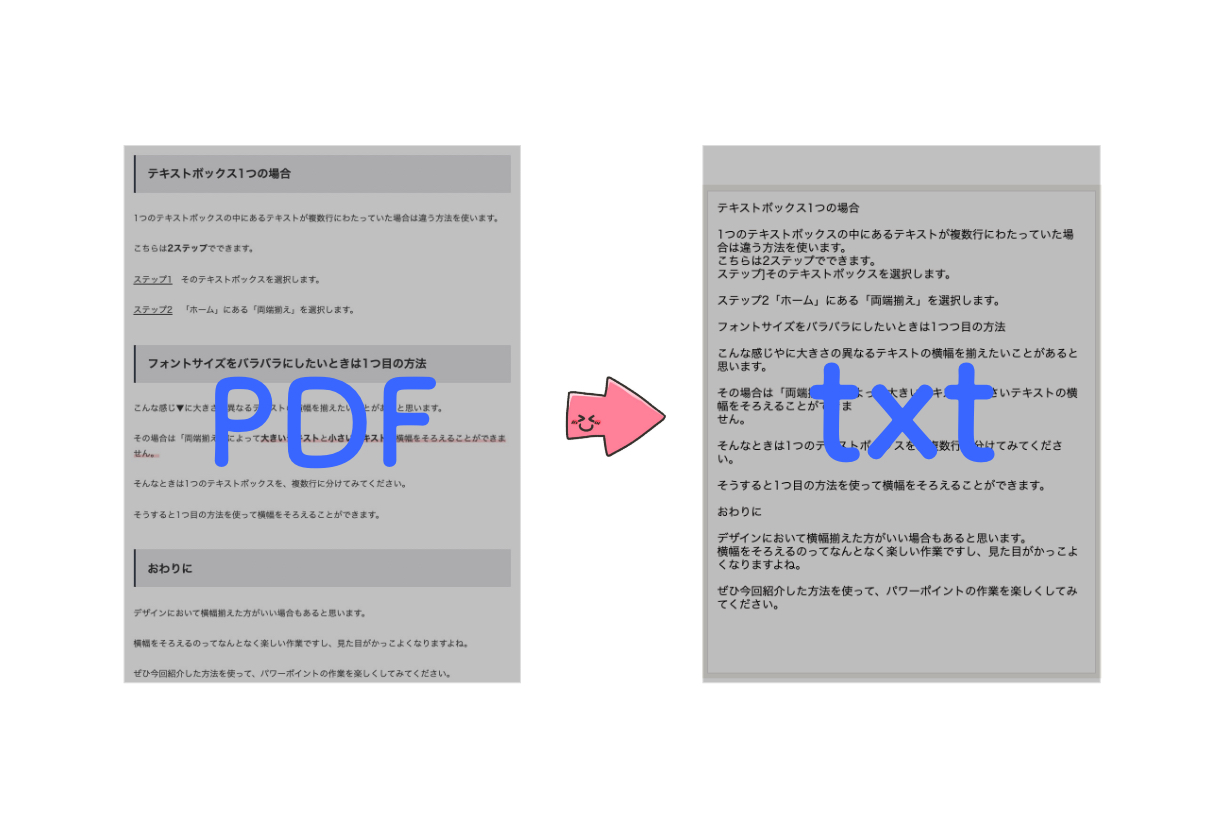 PDFファイルをtxtにする